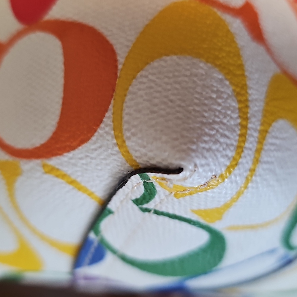 Coach Pride City Tote in Rainbow Signature Canvas & Leather Chalk - Picture 8 of 11
